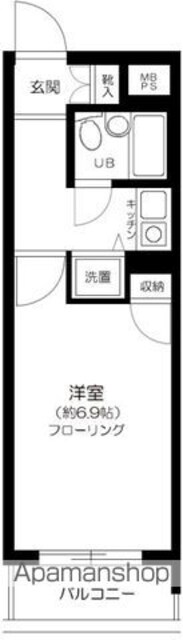 藤和シティスクエア練馬[1K/20.02m2]の間取図