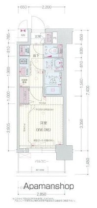 プレサンス千種駅前レガート[1K/21.09m2]の間取図