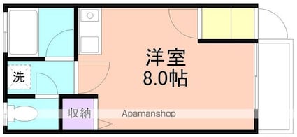 クレールＫ[1R/21.4m2]の間取図