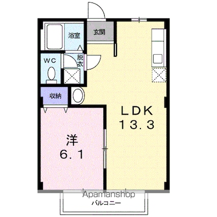 パルトカーサⅡ[1LDK/40.04m2]の間取図