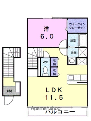グリーンハイツ北斎院　Ｂ[1LDK/46.28m2]の間取図