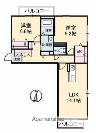 ジュモーレ[2LDK/73.87m2]の間取図