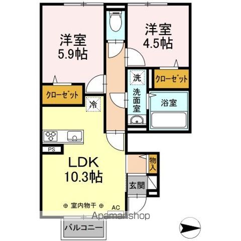 DーROOMかすみ町 Bの間取り写真