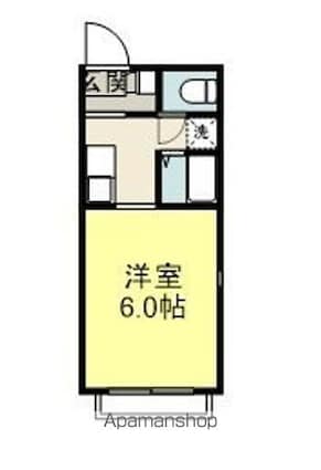 コーポトクシマＡ[1K/19.25m2]の間取図