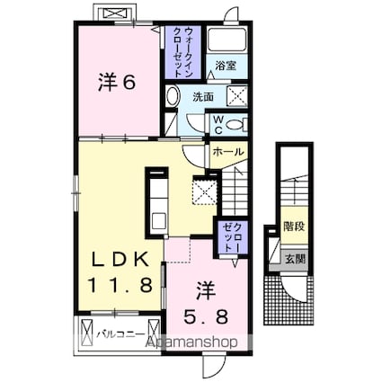 ミキハウスⅢＢ[2LDK/56.96m2]の間取図