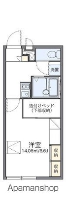 レオパレスｖｉｅｗあだたら[1K/23.18m2]の間取図