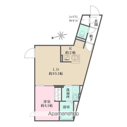 グローリオシェルト杉並方南町[1LDK/37.87m2]の間取図