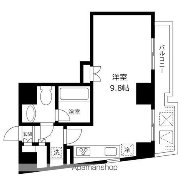 アーバンパーク麻布十番[1R/30.61m2]の間取図