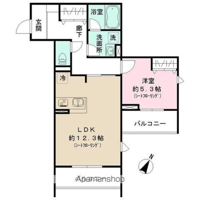 パークサイド宗峯[1LDK/47.36m2]の間取図