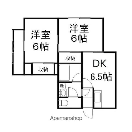 ハイツウイング金子[2DK/48.76m2]の間取図