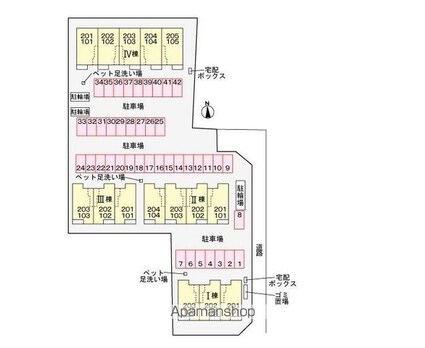 カーサ　シトラス仏生山Ⅲ[1LDK/50.14m2]の配置図