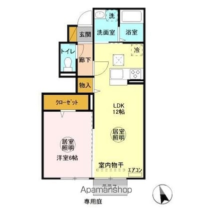 フランシーズ[1LDK/42.64m2]の間取図