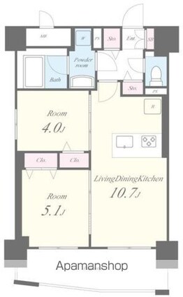 Ｐｏｒｔｏｆｉｎｏ（ポルトフィーノ）[2LDK/46.2m2]の間取図