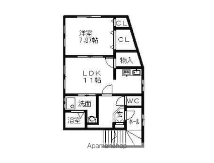 城東小山内住宅[1LDK/56.98m2]の間取図