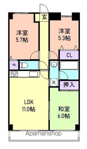 【和歌山市黒田のマンションの間取り】