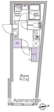 アトリオフラッツ高円寺[1K/25.5m2]の間取図
