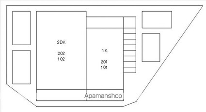 ソレイユ金江[2DK/47.77m2]の配置図