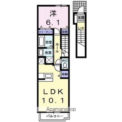 コンフォート　フジ[1LDK/42.8m2]の間取図