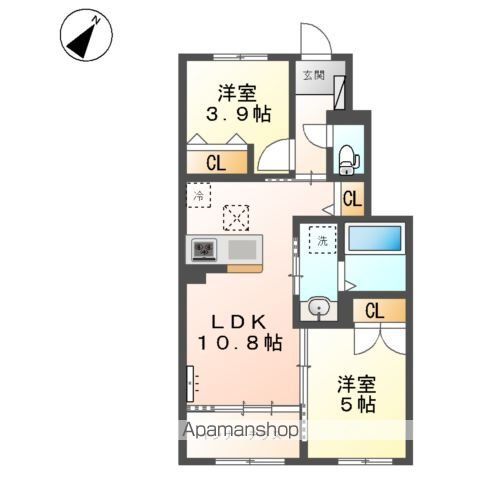 【国立市青柳のアパートの間取り】