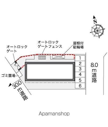 レオパレス上社ＬＡ１[1K/19.87m2]の配置図