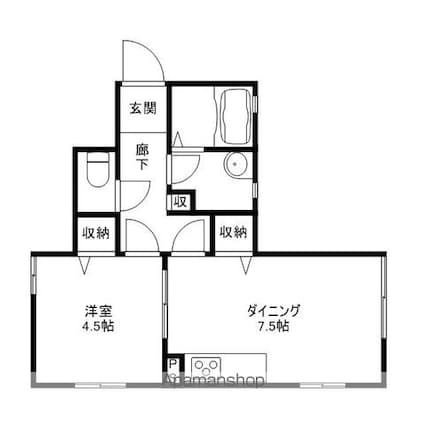 滋賀県大津市木下町[1DK/33.01m2]の間取図