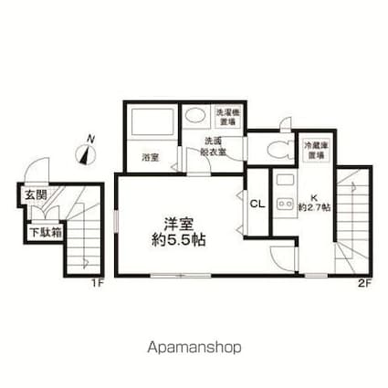 Ｏｐｕｓ　ＩＩ[1K/25.51m2]の間取図