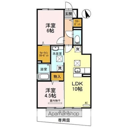 和歌山県和歌山市木ノ本[2LDK/50.68m2]の間取図