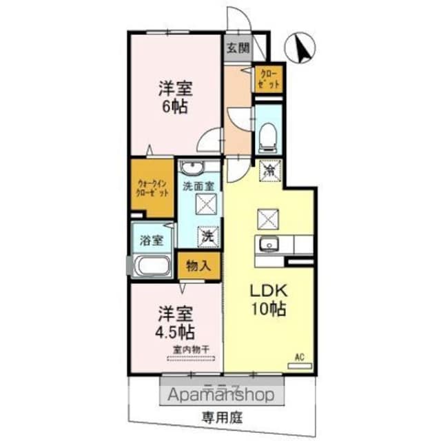 和歌山県和歌山市木ノ本[2LDK/50.68m2]の間取図