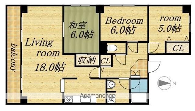 北円山シャトー桂和の間取り写真