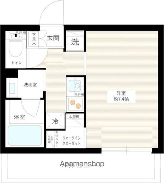 ＡＲＣＯＢＡＬＥＮＯ　ＩＴＡＢＡＳＨＩＳＡＫＵＲＡＧＡＷＡ[1K/25.48m2]の間取図