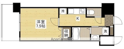 広島県広島市中区国泰寺町１丁目[1K/25.03m2]の間取図