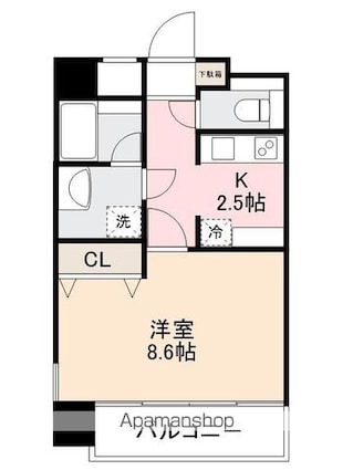 ルシファーⅡ[1K/33.84m2]の間取図