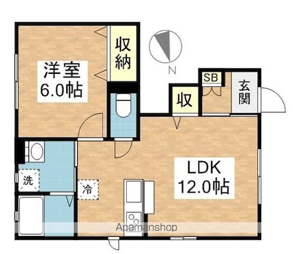 ブライトビラ[1LDK/43.17m2]の間取図