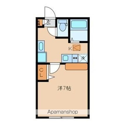 東京都杉並区松庵３丁目[1K/23.28m2]の間取図