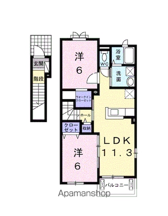 アルコ　バレーノ[2LDK/58.21m2]の間取図