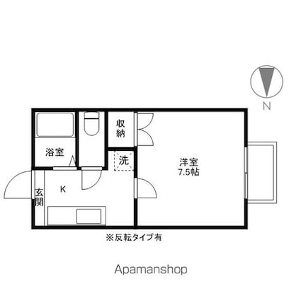 レピュート[1K/23.18m2]の間取図