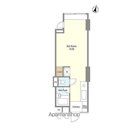 目黒ＬＦＶ[1R/26.35m2]の間取図