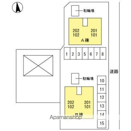 エポカル　Ａ棟Ｂ棟　Ｂ棟[2DK/50.38m2]の配置図
