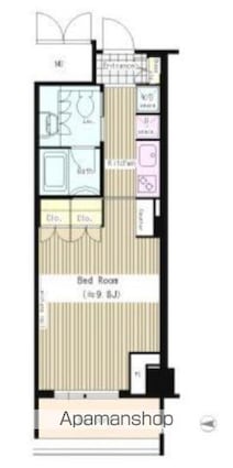 トレステージ四谷[1K/31.51m2]の間取図