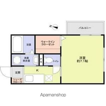 フォンターナ[1K/25.42m2]の間取図