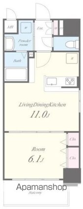 ランエージ新御徒町[1LDK/40.1m2]の間取図