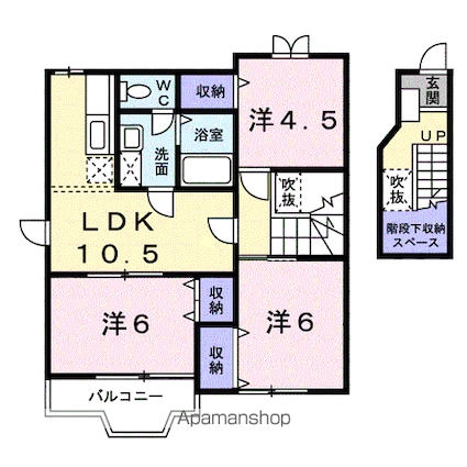 和歌山県和歌山市岩橋[3LDK/65.57m2]の間取図