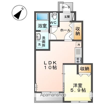 アドニス　グランディ[1LDK/40.96m2]の間取図