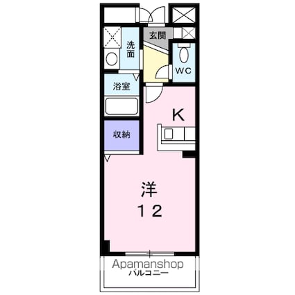 グラン・リーオ[1K/30.98m2]の間取図