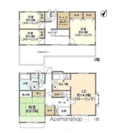 ちはら台南５丁目貸家[4SLDK/130.04m2]の間取図
