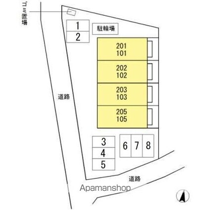 セジュール[1LDK/51.44m2]の配置図