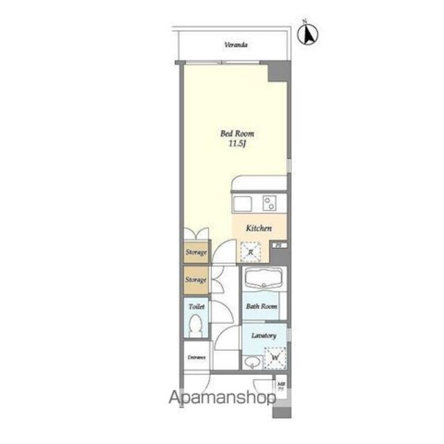 チャールストンビル[1R/29m2]の間取図