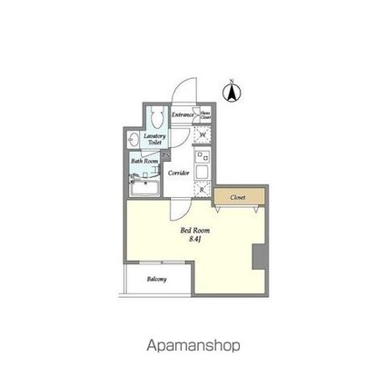 プライマル西大島駅前[1K/25.18m2]の間取図