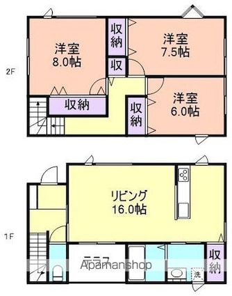 和歌山県和歌山市北出島[3LDK/97.7m2]の間取図