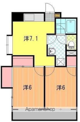 メゾンドインカルシ[2DK/44.34m2]の間取図